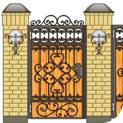 Заборы и ворота с ковкой и деревом