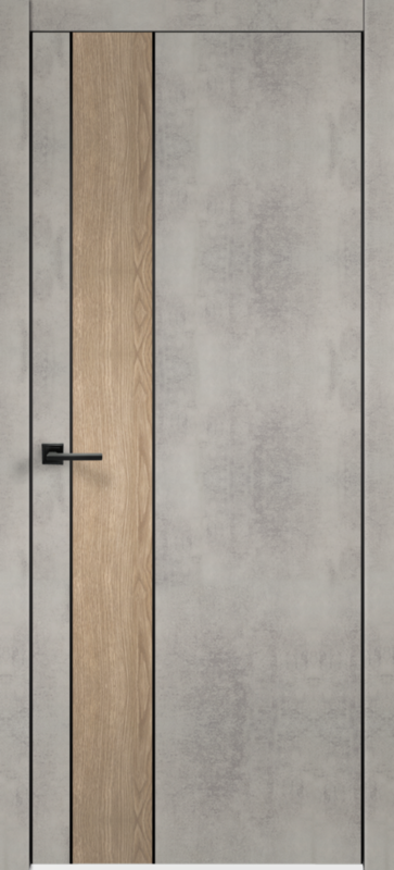 Межкомнатная дверь ЭКОШПОН TECHNO BLACK DUO 2 облегченное глухое