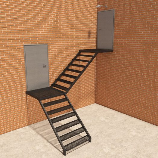 ЛЗ-02. Лестница с площадкой и поворотом на 90о
