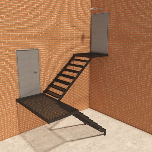 ЛЗ-03. Лестница с площадкой и поворотом на 180о